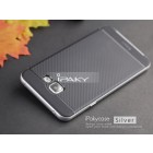 Samsung Galaxy A5 (2016) A510 „IPAKY“ kieto silikono TPU juodas (sidabriniais apvadais) dėklas - nugarėlė