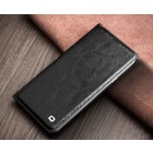Samsung Galaxy A5 (2016) A510 „QIALINO“ atverčiamas juodas odinis dėklas - knygutė