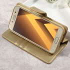 „Mercury“ Samsung Galaxy A5 2017 (A520) auksinis odinis atverčiamas dėklas - piniginė