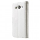 Samsung Galaxy A5 atverčiamas baltas odinis Litchi dėklas - piniginė