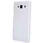 Samsung Galaxy A5 (A500) Nillkin Frosted Shield baltas plastikinis dėklas + apsauginė ekrano plėvelė
