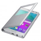 Samsung Galaxy A5 S View Cover atverčiamas sidabrinis odinis dėklas