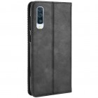 Samsung Galaxy A50 A505F (A50s A507F, A30s A307F) „Vintage“ atverčiamas juodas odinis dėklas - piniginė