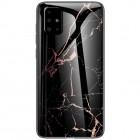 Samsung Galaxy A51 „Marble“ kieto silikono TPU juodas (auksinis) dėklas - nugarėlė