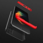 „Thin Fit 360“ plastikinis Samsung Galaxy A51 (A515) juodas dėklas - nugarėlė raudonos spalvos apvadais