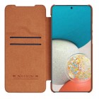 Samsung Galaxy A53 5G (SM-A536B) prabangus Nillkin Qin Pro serijos rudas odinis atverčiamas dėklas - knygutė