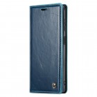 Samsung Galaxy A54 (SM-A546B) „CaseMe“ Leather solidus atverčiamas mėlynas odinis dėklas - knygutė