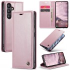 Samsung Galaxy A55 5G (SM-A556) CaseMe Leather solidus atverčiamas rožinis odinis dėklas - knygutė