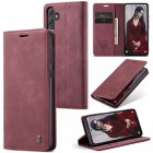 Samsung Galaxy A55 5G (SM-A556) CaseMe Retro solidus atverčiamas bordo odinis dėklas - knygutė