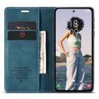 Samsung Galaxy A55 5G (SM-A556) CaseMe Retro solidus atverčiamas žalias odinis dėklas - knygutė