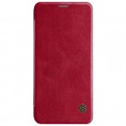 Prabangus „Nillkin“ Qin serijos raudonas odinis atverčiamas Samsung Galaxy A6+ 2018 (A605F) dėklas - knygutė