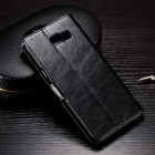 Samsung Galaxy A7 2016 (A710) atverčiamas juodas odinis dėklas - piniginė