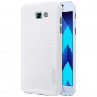 Samsung Galaxy A7 2017 (A720) Nillkin Frosted Shield baltas plastikinis dėklas + apsauginė ekrano plėvelė