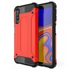 Sustiprintos apsaugos Samsung Galaxy A7 (2018) raudonas kieto silikono (TPU) ir plastiko dėklas 