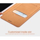 Prabangus „Nillkin“ Qin serijos rudas odinis atverčiamas Samsung Galaxy A7 dėklas