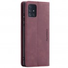 Samsung Galaxy A71 (A715) CaseMe Retro solidus atverčiamas bordo odinis dėklas - knygutė