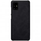 Prabangus „Nillkin“ Qin serijos juodas odinis atverčiamas Samsung Galaxy A71 (A715)