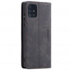 Samsung Galaxy A71 (A715) CaseMe Retro solidus atverčiamas juodas odinis dėklas - knygutė