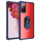 Samsung Galaxy A72 (A726B, A725F) „Fashion“ Kickstand mėlynas kieto silikono TPU skaidrus dėklas - nugarėlė