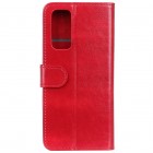 Samsung Galaxy A72 5G (A726B, A725F) atverčiamas raudonas odinis dėklas - piniginė