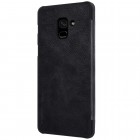 Prabangus „Nillkin“ Qin serijos juodas odinis atverčiamas Samsung Galaxy A8 2018 (A530F)