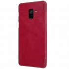 Prabangus „Nillkin“ Qin serijos raudonas odinis atverčiamas Samsung Galaxy A8 2018 (A530F)