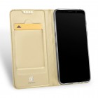 „Dux Ducis“ Skin serijos Samsung Galaxy A8 2018 (A530F) auksinis odinis atverčiamas dėkla