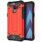 Sustiprintos apsaugos Samsung Galaxy A8 2018 (A530F) raudonas kieto silikono (TPU) ir plastiko dėklas 