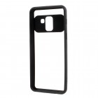 „FOCUS“ Samsung Galaxy A8 2018 (A530F) skaidrus juodos spalvos apvadais kieto silikono (TPU) dėklas