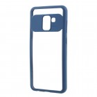„FOCUS“ Samsung Galaxy A8 2018 (A530F) skaidrus mėlynos spalvos apvadais kieto silikono (TPU) dėklas