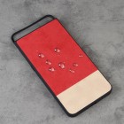„Bi-Color“ Splicing Samsung Galaxy A80 (A805F)  smėlio spalvos, raudonas odinis dėklas