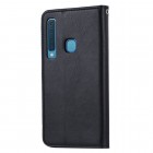 Samsung Galaxy A9 2018 Boyu atverčiamas juodas odinis dėklas - piniginė