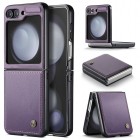 Samsung Galaxy Flip6 5G (SM-F741B) „CaseMe“ Leather plastikinis violetinis dėklas - nugarėlė