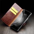 Samsung Galaxy Fold6 „QIALINO“ atverčiamas rudas odinis dėklas - knygutė