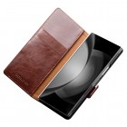 Samsung Galaxy Fold6 „QIALINO“ atverčiamas rudas odinis dėklas - knygutė