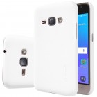 Samsung Galaxy J1 2016 (J120) Nillkin Frosted Shield baltas plastikinis dėklas + apsauginė ekrano plėvelė