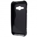 Samsung Galaxy J1 Ace (J110) juodas silikoninis dėklas (dėkliukas) bangelė