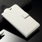 Samsung Galaxy J2 (J200) atverčiamas baltas odinis dėklas - piniginė