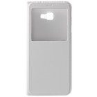 Samsung Galaxy J4+ (J400F) baltas odinis atverčiamas dėklas su langeliu