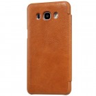 Prabangus „Nillkin“ Qin serijos rudas odinis atverčiamas Samsung Galaxy J5 2016 (J510) dėklas 