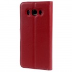 Samsung Galaxy J5 2016 (J510) atverčiamas raudonas odinis dėklas - piniginė