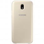 Samsung Galaxy J7 2017 (J730)  originalus Wallet Cover atverčiamas auksinis odinis dėklas - piniginė