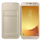 Samsung Galaxy J7 2017 (J730)  originalus Wallet Cover atverčiamas auksinis odinis dėklas - piniginė