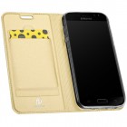 „Dux Ducis“ Skin serijos Samsung Galaxy J5 2017 (J530) auksinis odinis atverčiamas dėklas