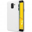 Samsung Galaxy J6 2018 (J600) Nillkin Frosted Shield baltas plastikinis dėklas + apsauginė ekrano plėvelė