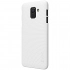 Samsung Galaxy J6 2018 (J600) Nillkin Frosted Shield baltas plastikinis dėklas + apsauginė ekrano plėvelė