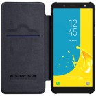 Prabangus „Nillkin“ Qin serijos juodas odinis atverčiamas Samsung Galaxy J6 2018 (J600) dėklas