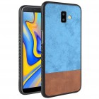 „Bi-Color“ Splicing Samsung Galaxy J6+ 2018 (J610F) rudas, mėlynas odinis dėklas