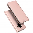„Dux Ducis“ Skin serijos Samsung Galaxy J6+ 2018 (J610) rožinis odinis atverčiamas dėklas