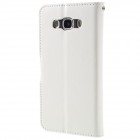 Samsung Galaxy J7 2016 (J710) atverčiamas baltas odinis dėklas - piniginė